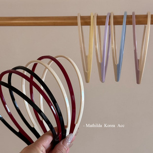 Cream奶油 双层亚克力发箍带齿固定碎发头箍外出发卡少女春夏发饰