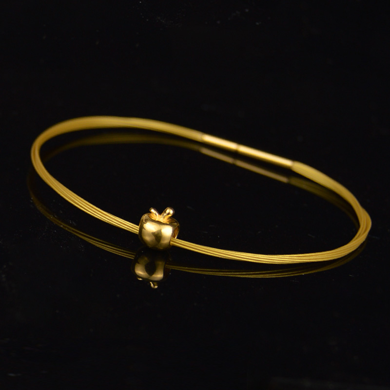 高档金色手链细手绳硬金绳穿珠绳