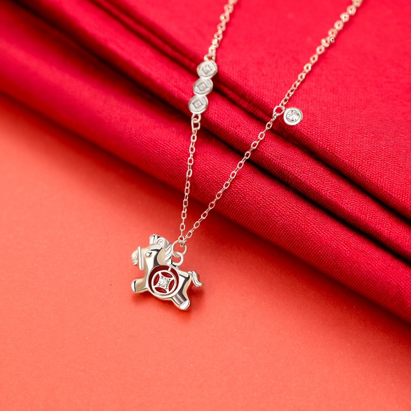 足银项链手链戒指本命马年礼套装