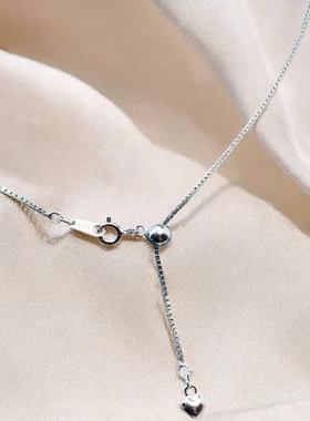 纯银加长可调节毛衣链经典爱心