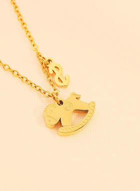 马年马上有钱项链锁骨链