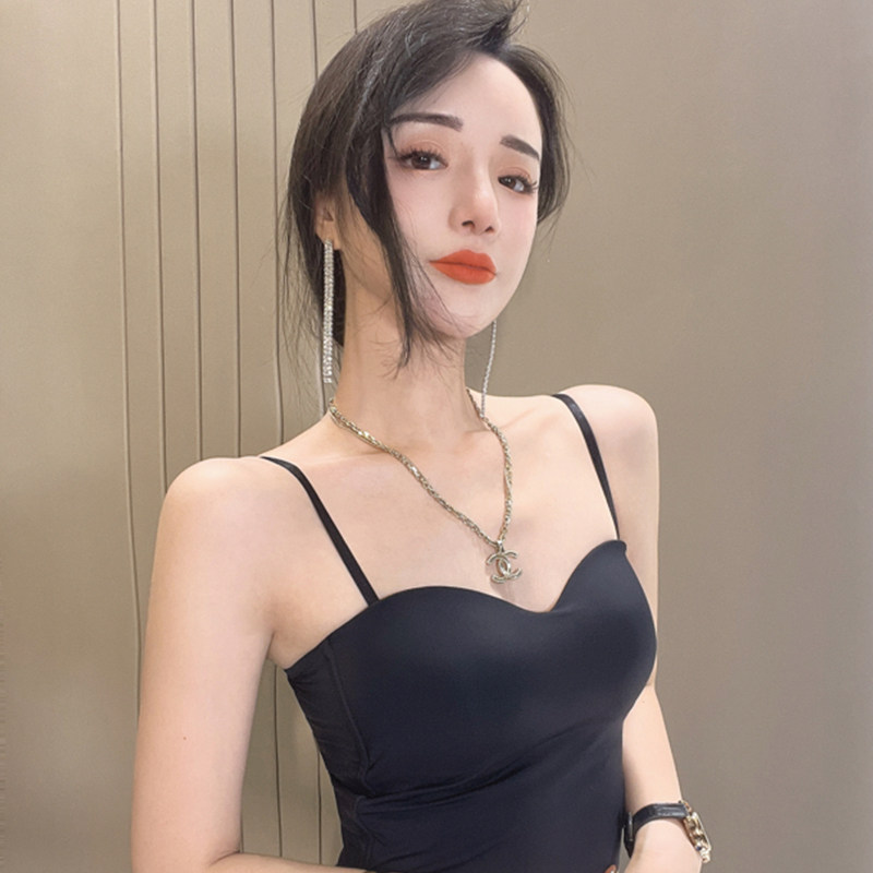 2026春款百搭内搭美背吊带裙时尚修身显瘦黑色女裹胸内衣时尚背心