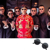 2020新款 圆形偏光复古伴郎墨镜男潮婚礼同款 太阳眼镜圆框太子镜女