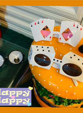 扑克骰子酒吧聚会搞怪风全场眼镜