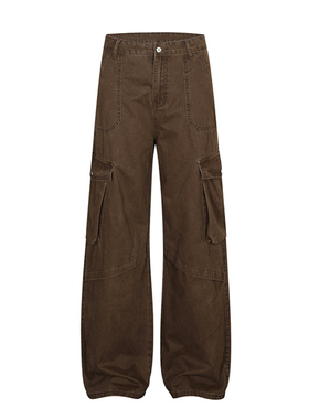 YSFM工装裤废土风美式休闲阔腿牛仔裤直筒cleanfit男女款复古宽松