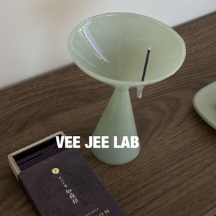 天青色玻璃香插 软装摆件线香装置香座家用禅意香炉香托插点香器