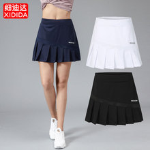 女运动短裙速干羽毛球网球裤裙假两件健身跑步马拉松半身百褶裙夏