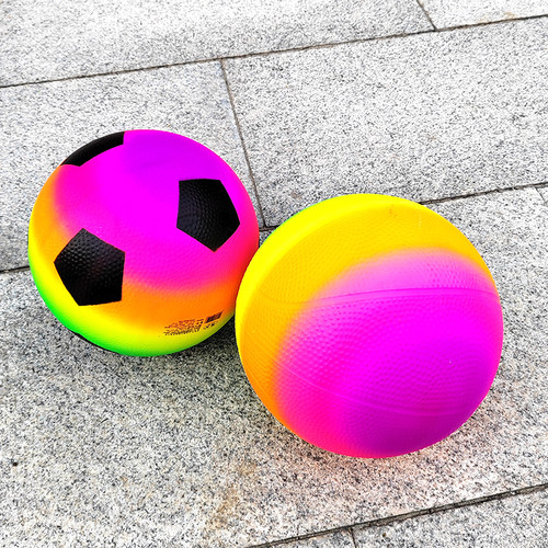 儿童8寸弹力彩色篮球彩虹足球