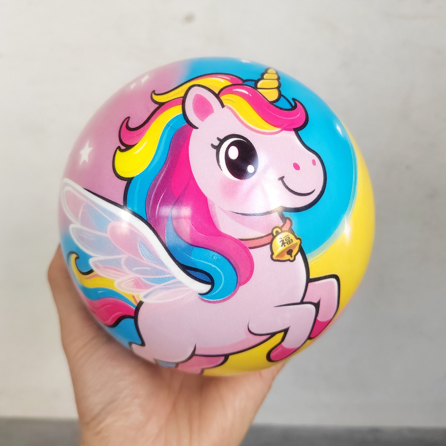 宝宝可爱独角兽儿童充气球伊诺特6寸福马图案拍拍球超级飞侠足球