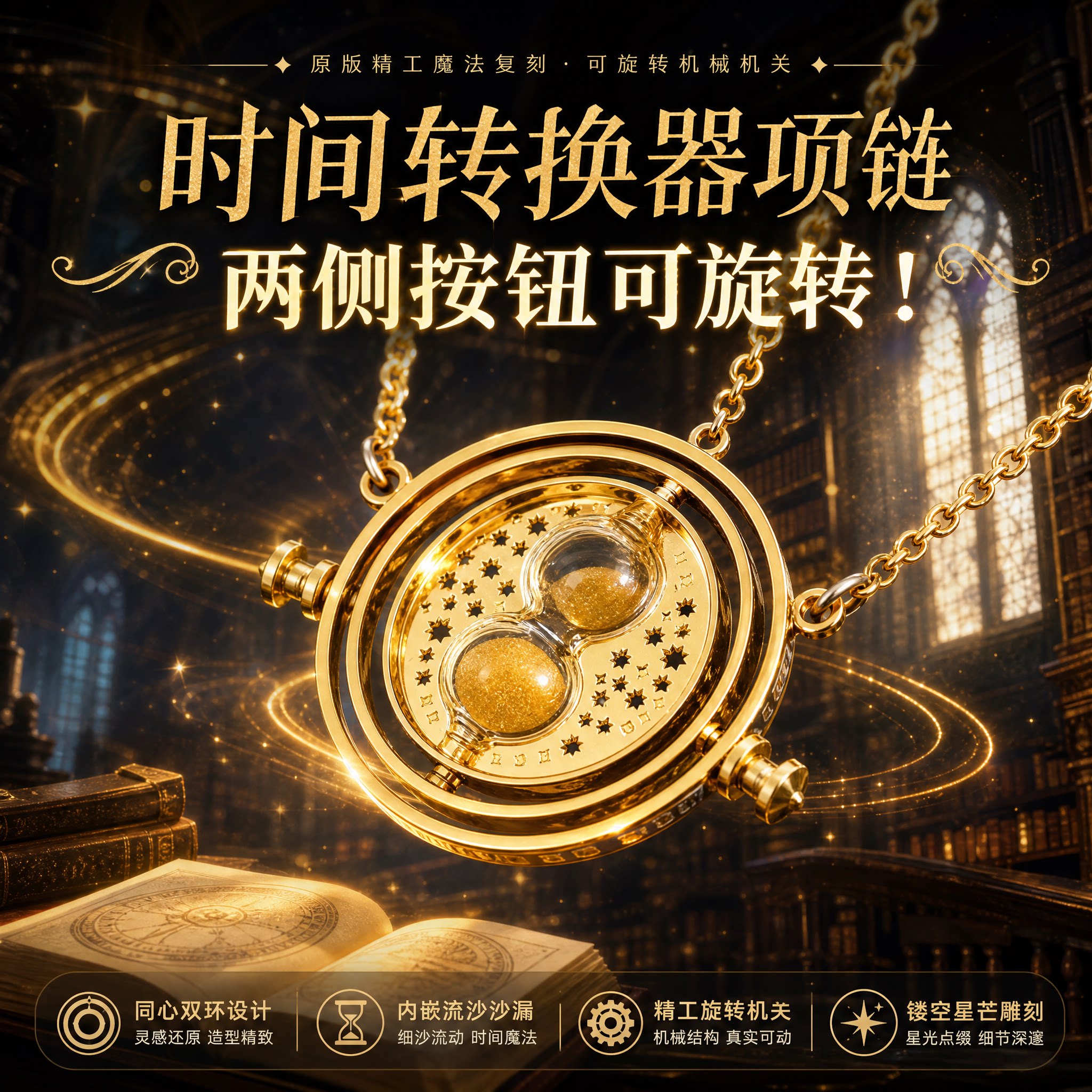 哈利波特时间转换器项链电影还原动漫手表/项链/饰品