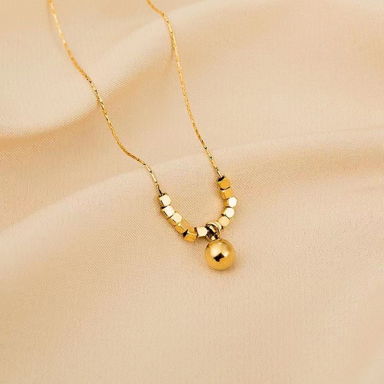 钛钢不掉色项链简约碎银几两吊坠时尚百搭网红项坠18K金色锁骨链