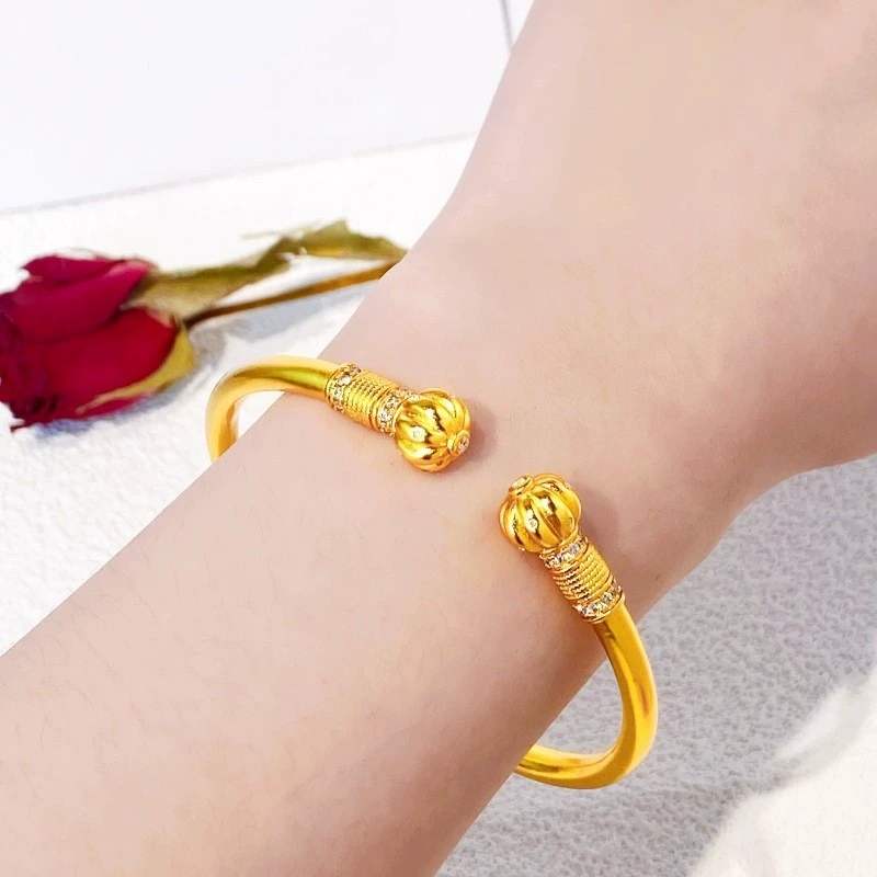 越南沙金南瓜对珠手镯