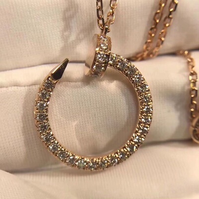 钉子镶满钻项链女几何钛钢ins简约春秋毛衣链潮网红锁骨链锁骨链