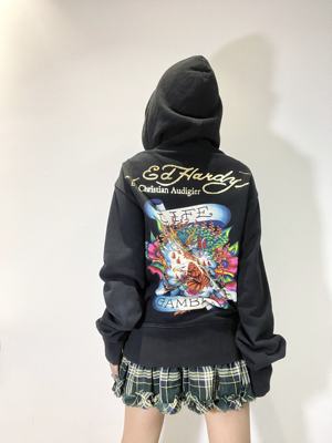 【sold】hidden power VTG selected日本edhardy纹身艺术连帽卫衣