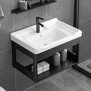 小户型挂墙式洗手盆柜组合卫生间小型一体陶瓷防水洗脸盆洗漱台盆