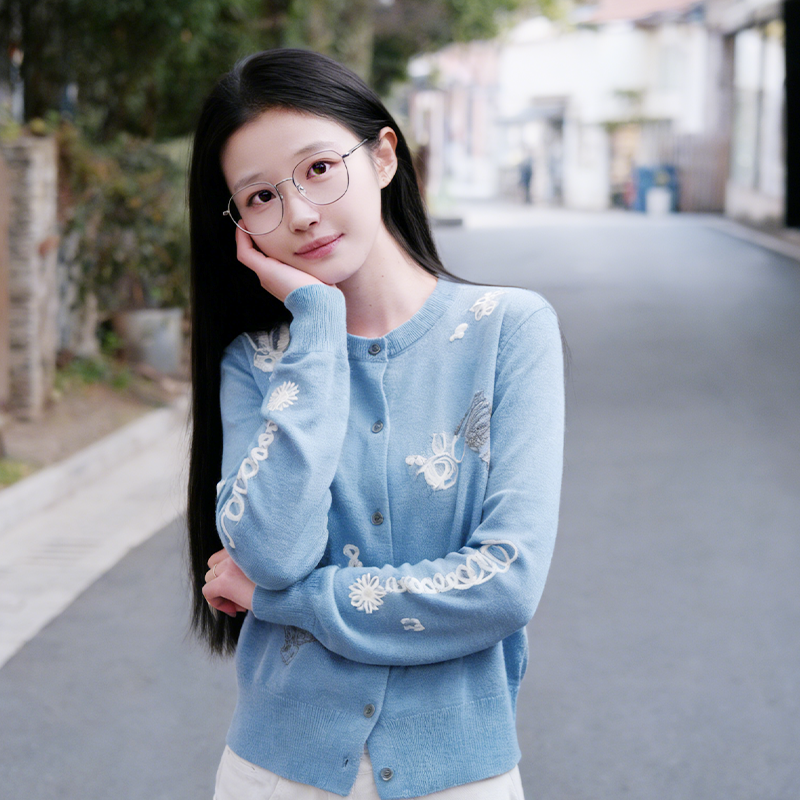 兮兮花颜毛衣开衫女2026春季新款羊毛小个子毛线衣开衫打底外搭,女装/女士精品,毛衣,淘宝优惠券,粉丝福利购,淘宝优惠卷