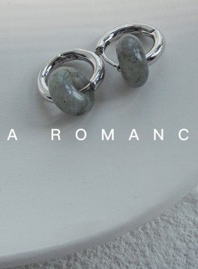 JaR 简约冷淡风气质耳环个性小众高级感月光石耳饰耳圈