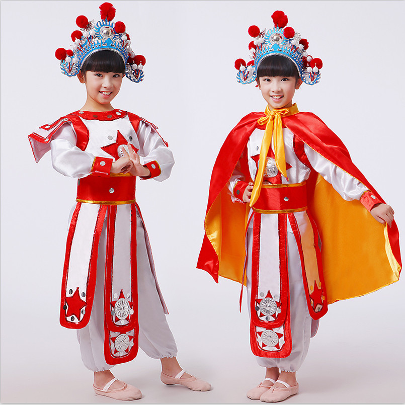 出租儿童花木兰演出服士兵服古装舞台戏曲服六一合唱服穆桂英挂帅图片