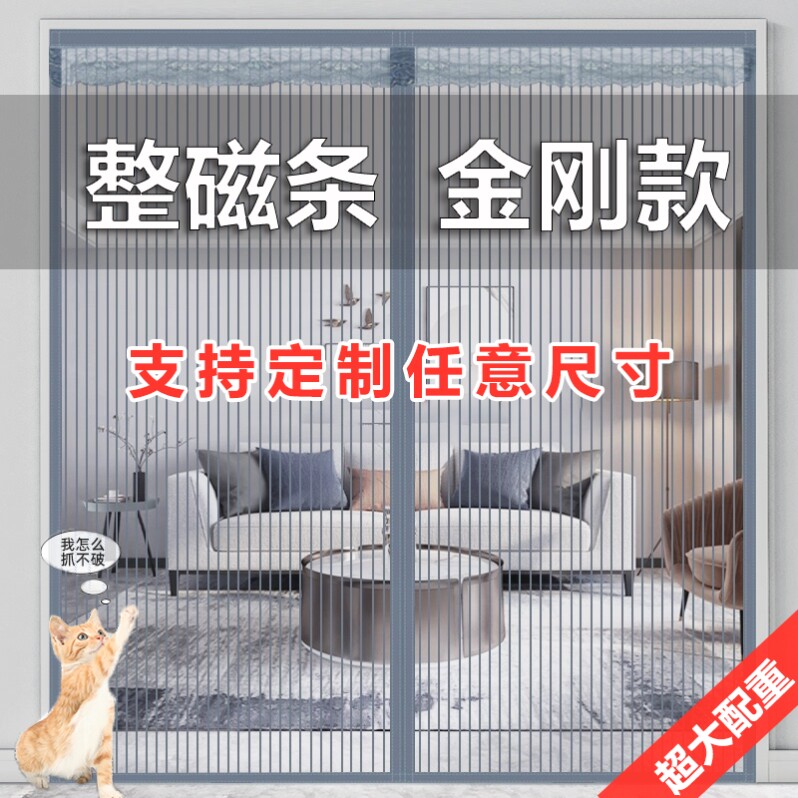 门连防鼠外门沙门帘自粘贴大门防纹门罩软沙门自建房木门防杨絮S