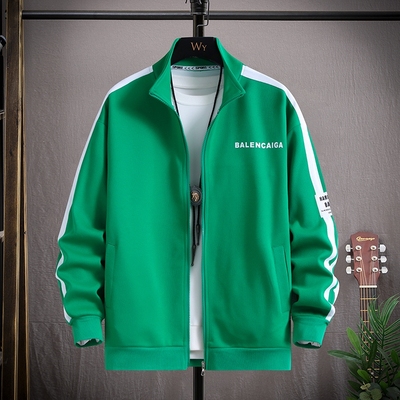 加绒立领夹克男装开衫秋冬装