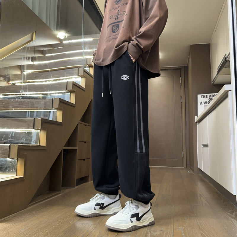 春秋季长裤子男孩13青少年纯棉运动裤14初中学生15岁大童束脚卫裤