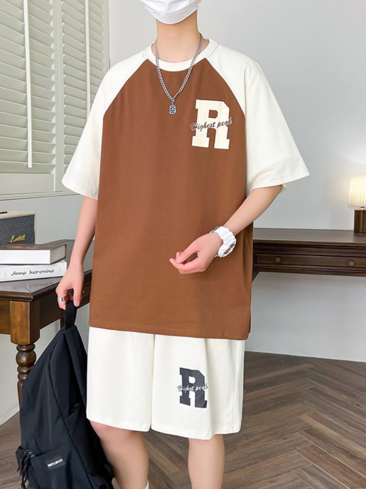 SUMMER YOUTH SPORTS COTTON SUIT BOY JUNIOR HIGH SCHOOL STUDENT SHORT SLEEVE T-SHIRT TOP HANDSOME FAT BIG BOY HALF SLEEVE