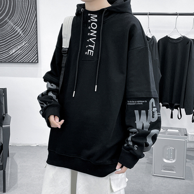潮流百搭长袖春秋连帽卫衣T恤