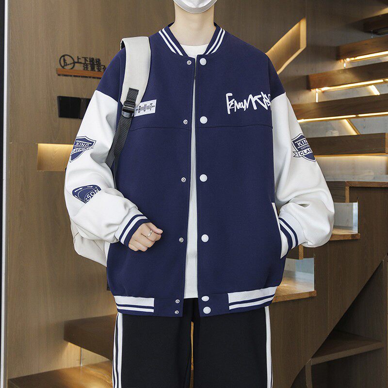 青少年春秋装外套12岁男孩初中学生休闲运动上衣15大童棒球服夹克