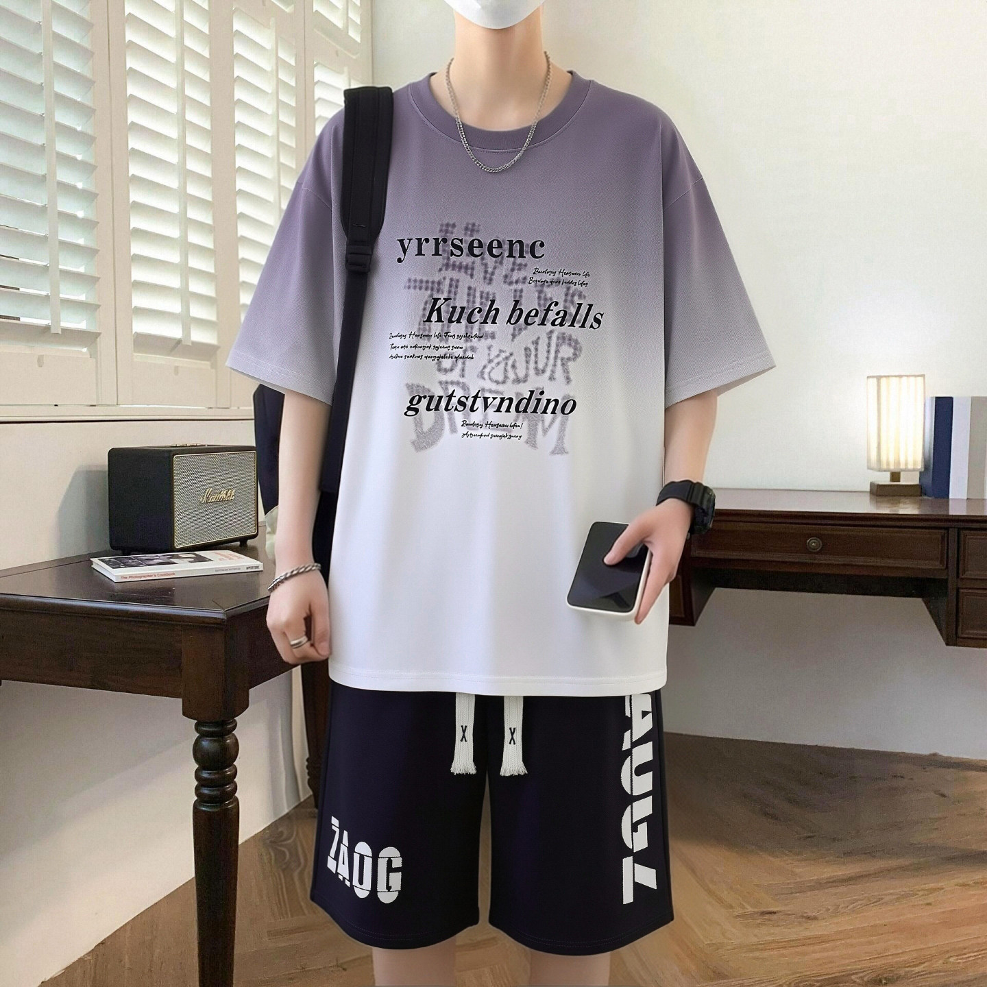 青少年夏季套装男孩12-15岁初中学生短袖t恤14帅气大童半袖体恤衫