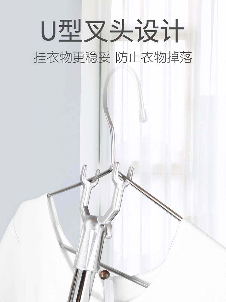 不锈钢撑衣杆非伸缩晾衣叉晾衣撑杆挑衣杆家用衣叉杆棍丫叉取衣杆