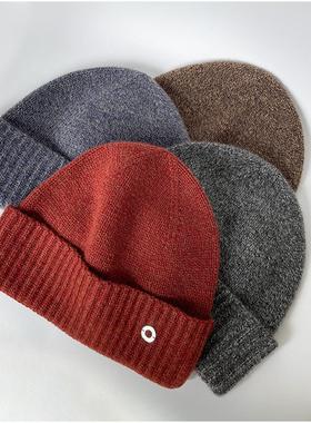 降温bi备品 简约高级有质感 纯羊绒保暖细腻百搭四色针织帽+围巾