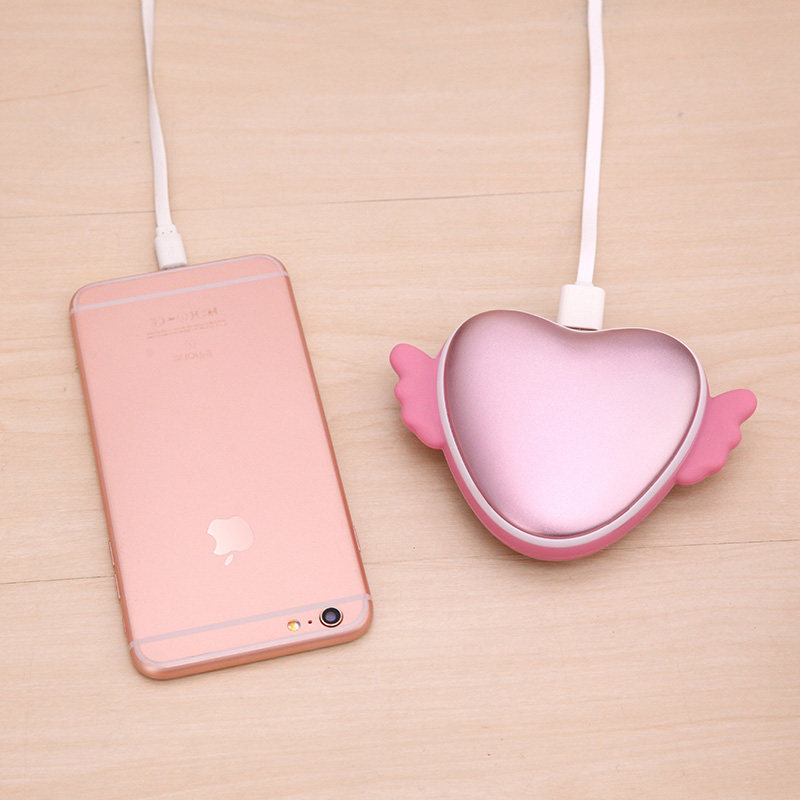 PIPPI HAND WARMER PORTABLE MINI CREATIVE HEART SHAPED ELECTRIC WARMER USB RECHARGEABLE POWER BANK WARM BABY