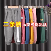 男女童裤 女宝宝打底裤 子春秋款 男孩宝宝休闲裤 长裤 2件纯棉儿童裤