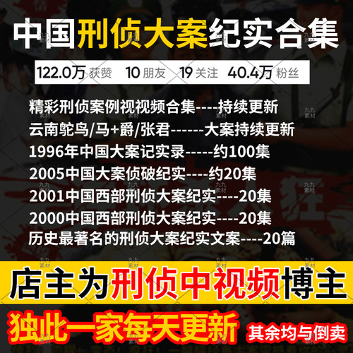 中国西部大案破案重案刑侦纪实纪录片文案视频素材库全集高清法制