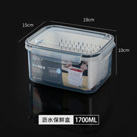 Draining and fresh-keeping box, refrigerator special freezer storage box with lid, household kitchen food sealed box, fruit bento box thumbnail 2