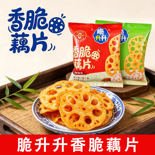 脆升升香脆藕片15g小袋装竹盐椒麻味鲜香脆爽蔬菜干办公休闲零食