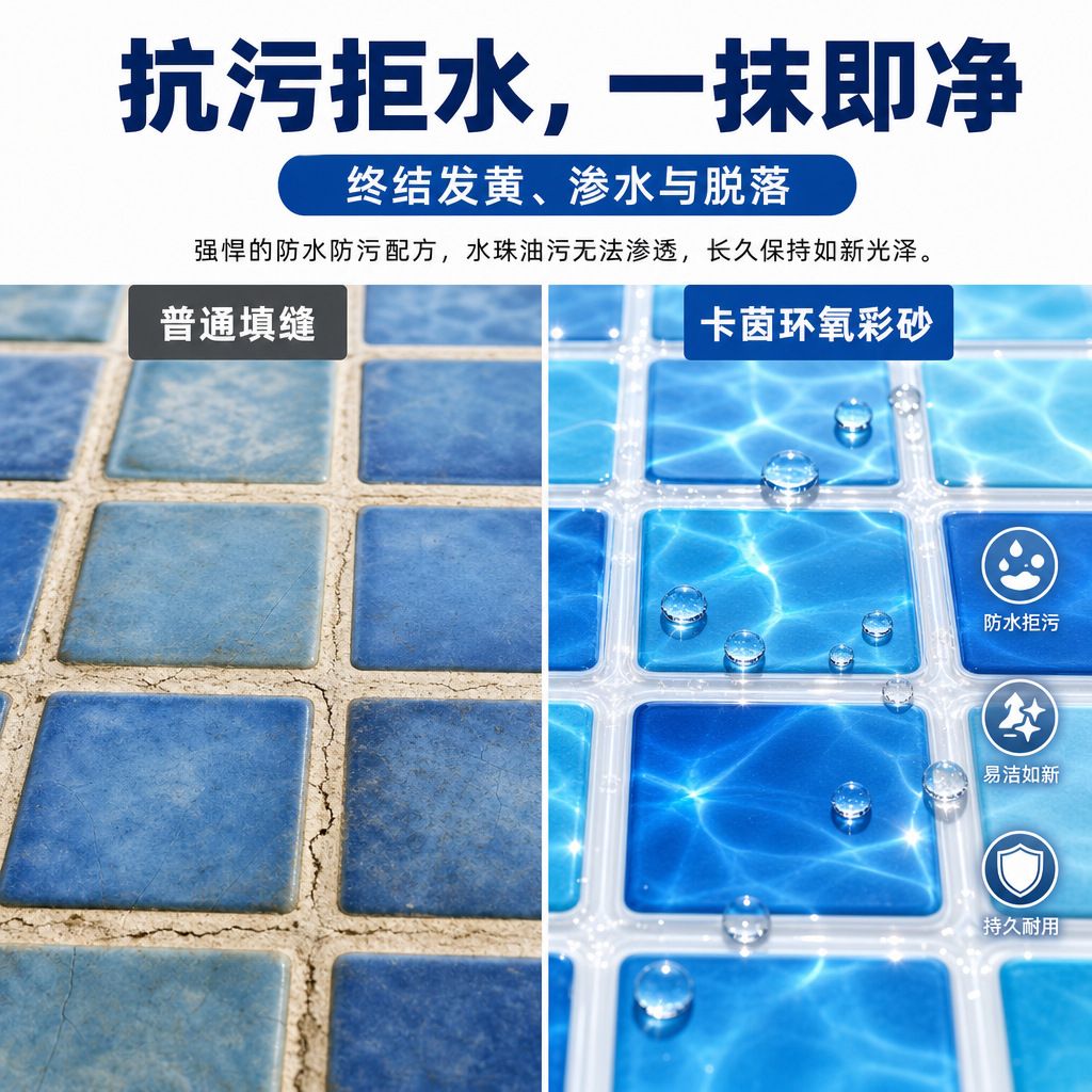 厂家 供应水性环氧彩砂美缝剂瓷砖游泳池浴室马赛克填缝剂