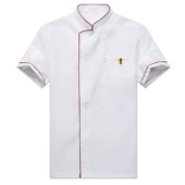 食堂后厨厨房衣服酒店工装 厨师工作服男短袖 长袖 透气餐饮服装 夏季