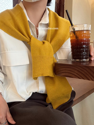 时尚搭肩韩版高级感2025春秋新款黑色针织小披肩女配裙子外搭