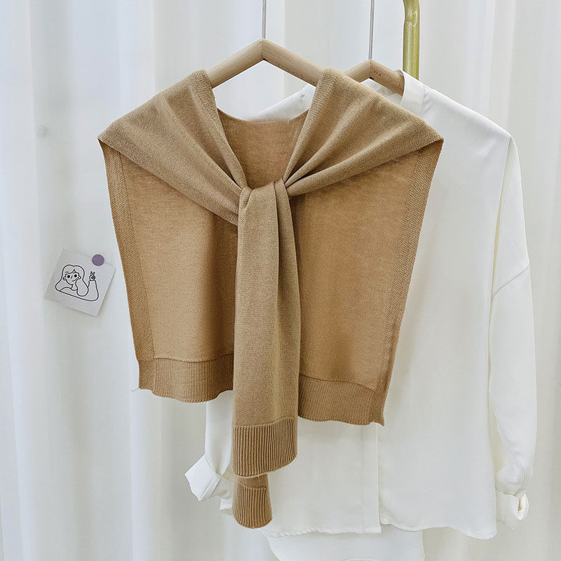 披肩女2025春秋新款韩版针织纯色衬衫外搭小披肩夏季空调房假领子