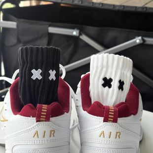 白袜潮后跟刺绣吸汗休闲百搭春夏季 短筒袜街头袜ins风字母中筒袜