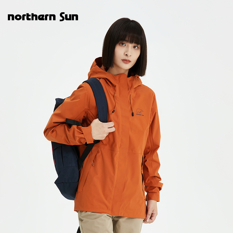诺思山女春季防风防水单层冲锋衣