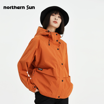 诺思山户外休闲春秋女单层宽松短款防风防水风衣2578