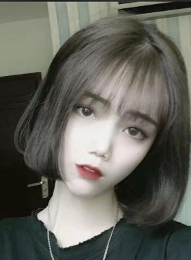 韩国女生空气刘海可爱风bobo头