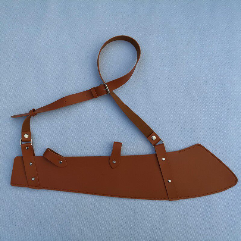 木质大刀红军真皮革刀鞘新四军八路军大刀队刀库能肩膀背大刀套子