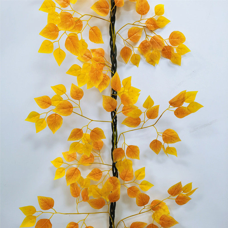 户外红枫叶秋冬天假树塑料树枝造型藤蔓藤条吊顶植物墙面装饰布景