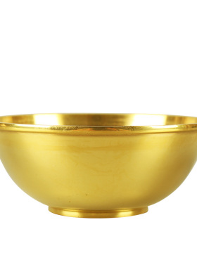 黄铜加厚碗餐具摆件 供水铜餐具摆饰家居风水用品金属工艺品批发