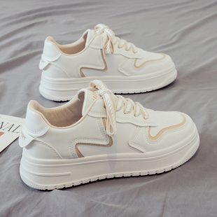 春款新款2026春季百搭小白鞋女款休闲运动女鞋老爹鞋厚底板0228d