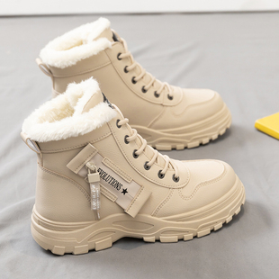 2025秋冬季大码女鞋冬季新款雪地靴女短靴保暖棉鞋加绒马丁女靴子