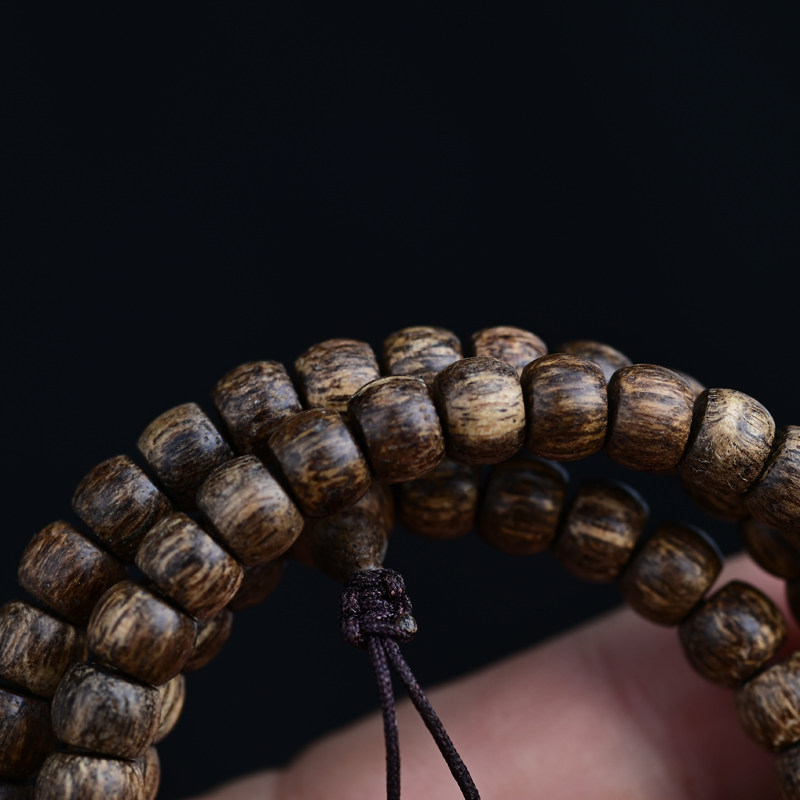 沉水浮 天然老料达拉干沉香桶珠6mm-5mm手串手链男女佛珠蜜甜乳香